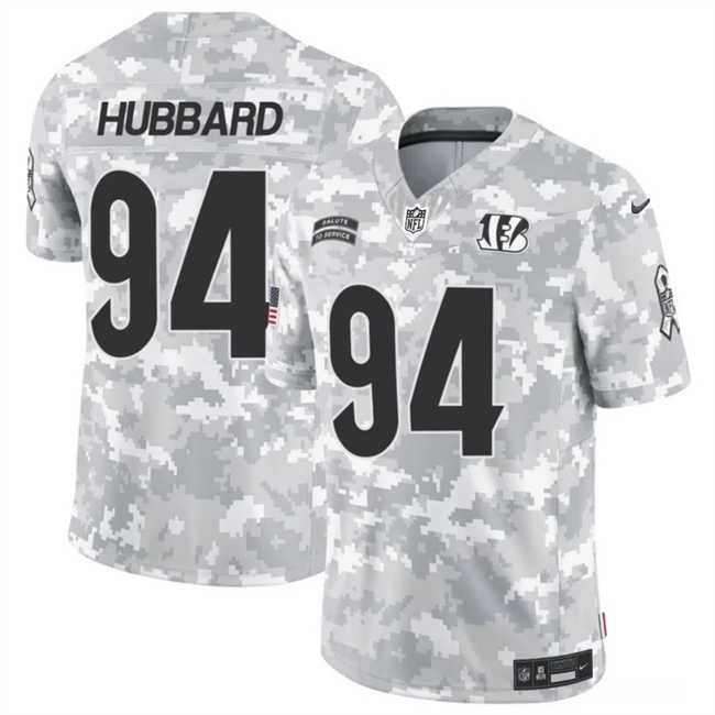 Mens Cincinnati Bengals #94 Sam Hubbard 2024 F.U.S.E Arctic Camo Salute To Service Limited Stitched Football Jersey Dzhi